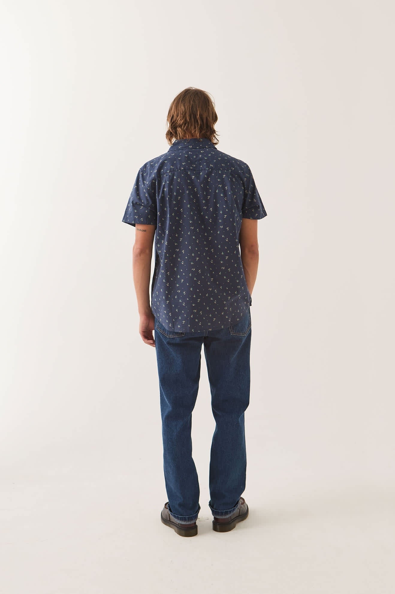 Charter Print Shirt - Washed Navy/Micro Floral