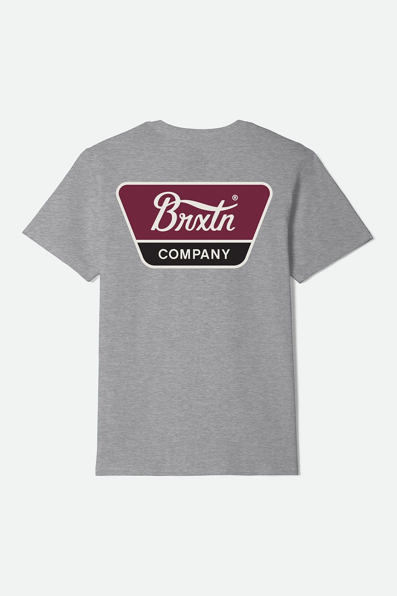 Linwood Short Sleeve Standard T-Shirt - Heather Grey/Off White/Red Mahogany