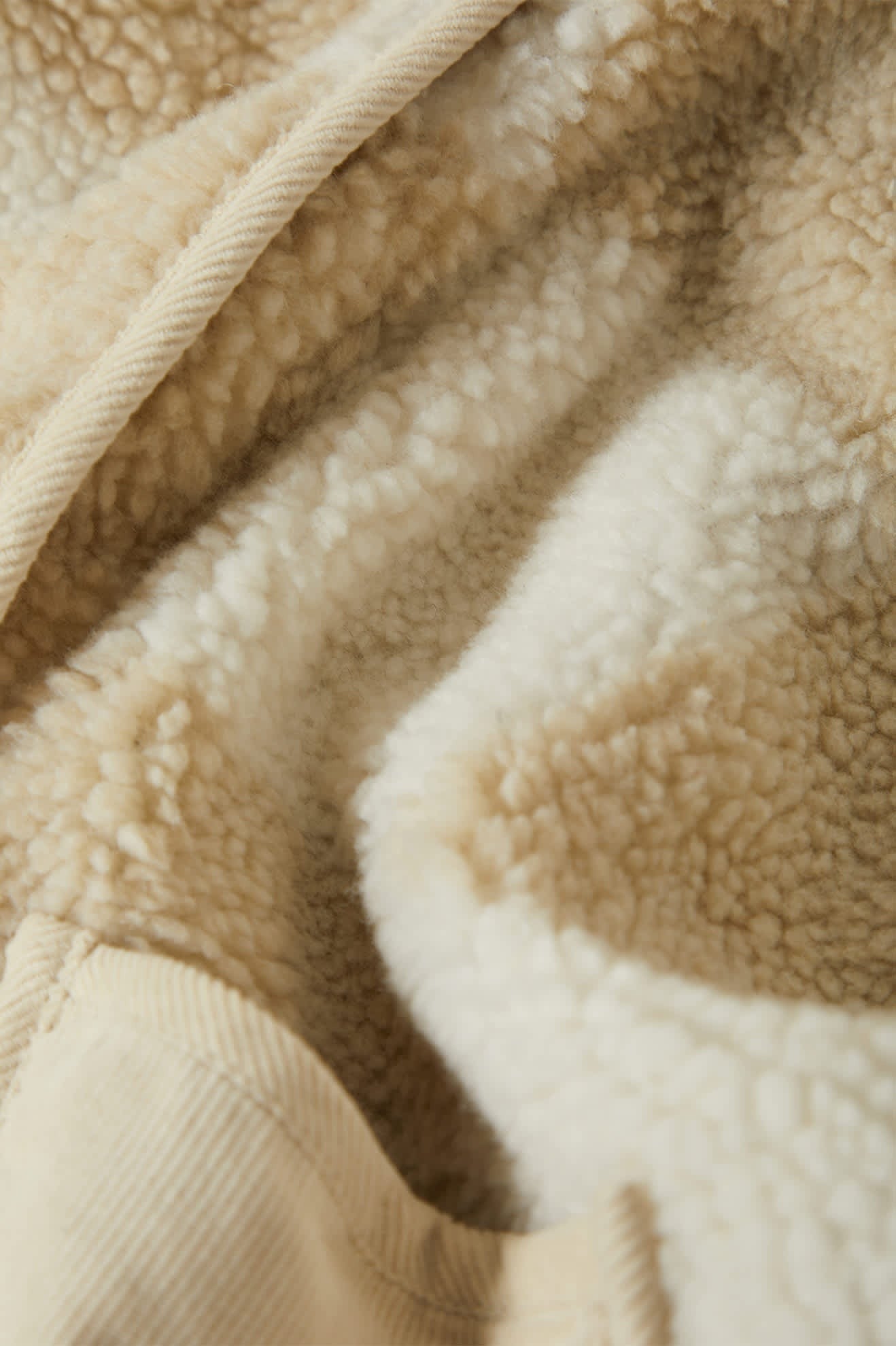 Delilah Sherpa Jacket - White/Natural Finish Line Checker