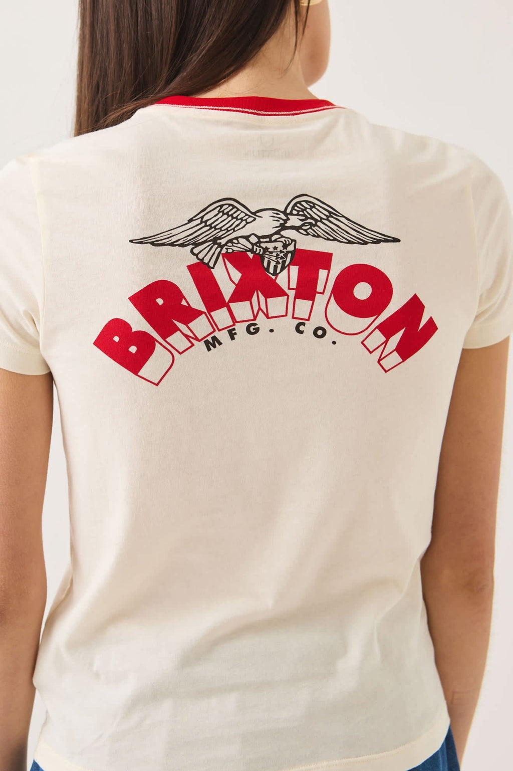 Brixton Banner Slim Crew T-Shirt - Off White