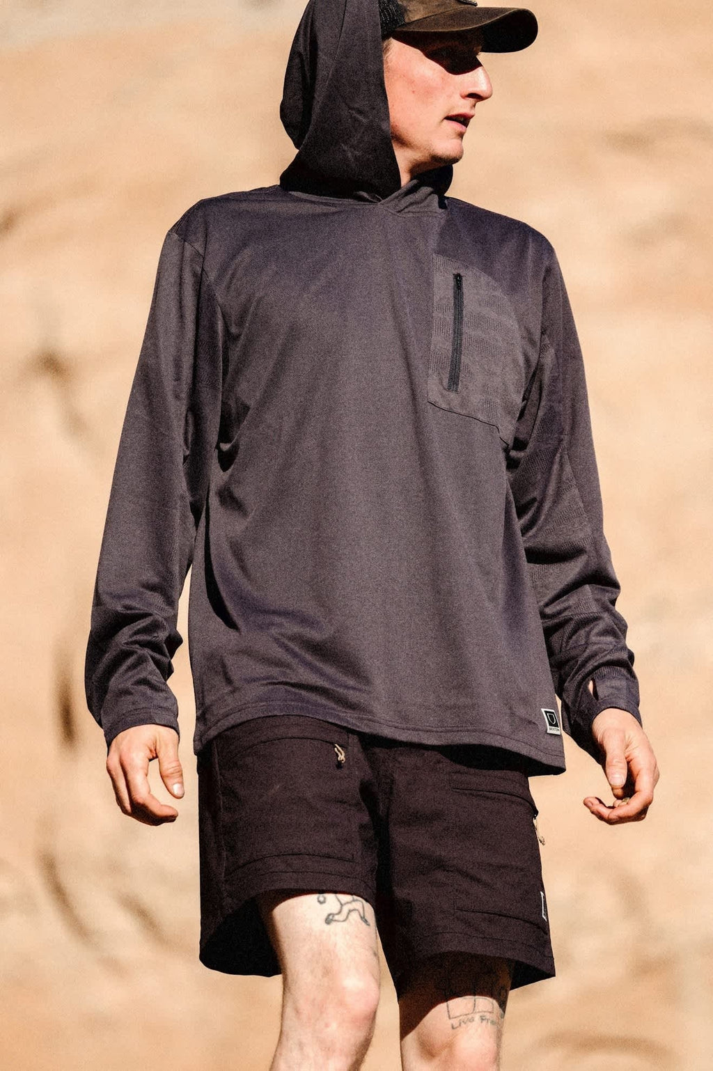 Journey Long Sleeve Sun Hoodie - Black