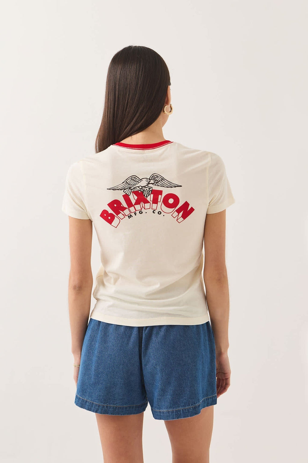Brixton Banner Slim Crew T-Shirt - Off White