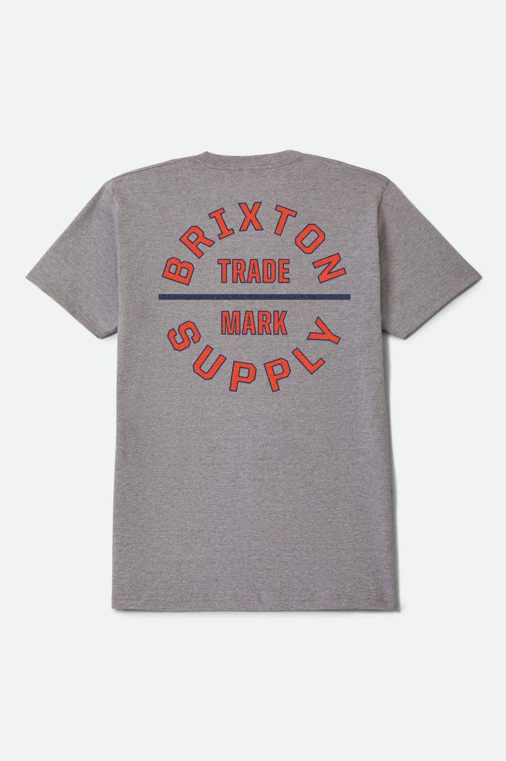 Oath V Short Sleeve T-Shirt - Heather Grey/Lava Red/Midnight Blue