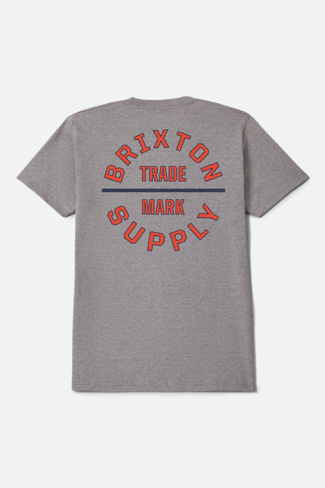 Oath V Short Sleeve T-Shirt - Heather Grey/Lava Red/Midnight Blue