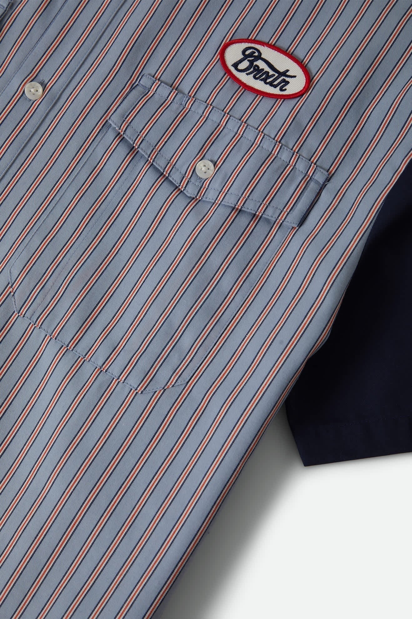 Builders Olson Short Sleeve Shirt - Blue Aura Stripe