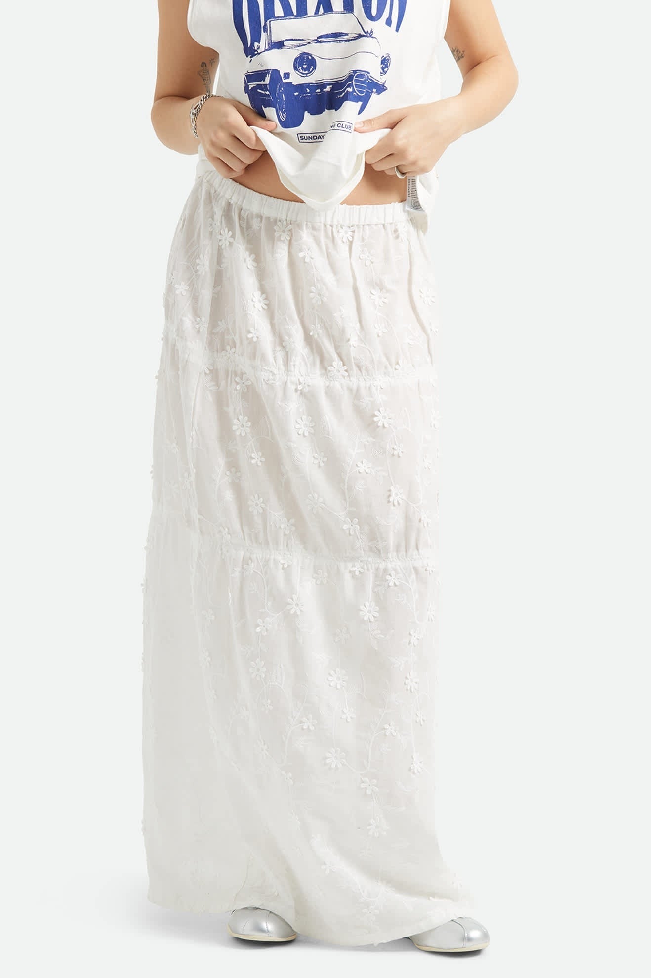 The Abigail Skirt - Off White Floral