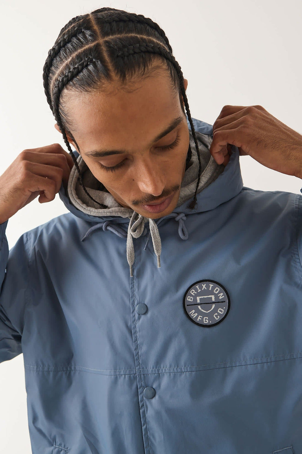 Hooded Claxton Lightweight Jacket - Slate Blue