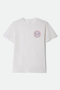 Crest Starline Short Sleeve Standard T-Shirt - White/Red/Navy