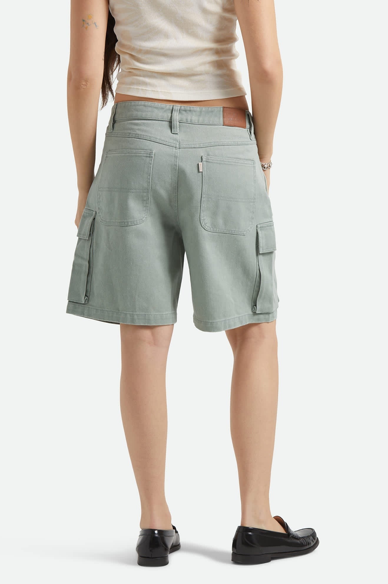 The Alba Baggy Carpenter Short - Washed Sage Green