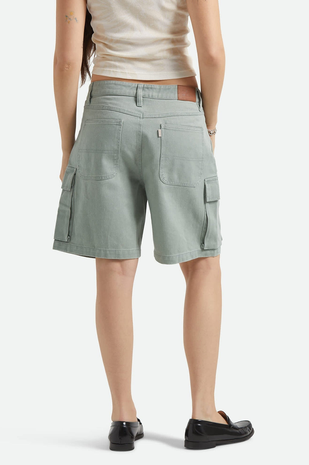 The Alba Baggy Carpenter Short - Washed Sage Green