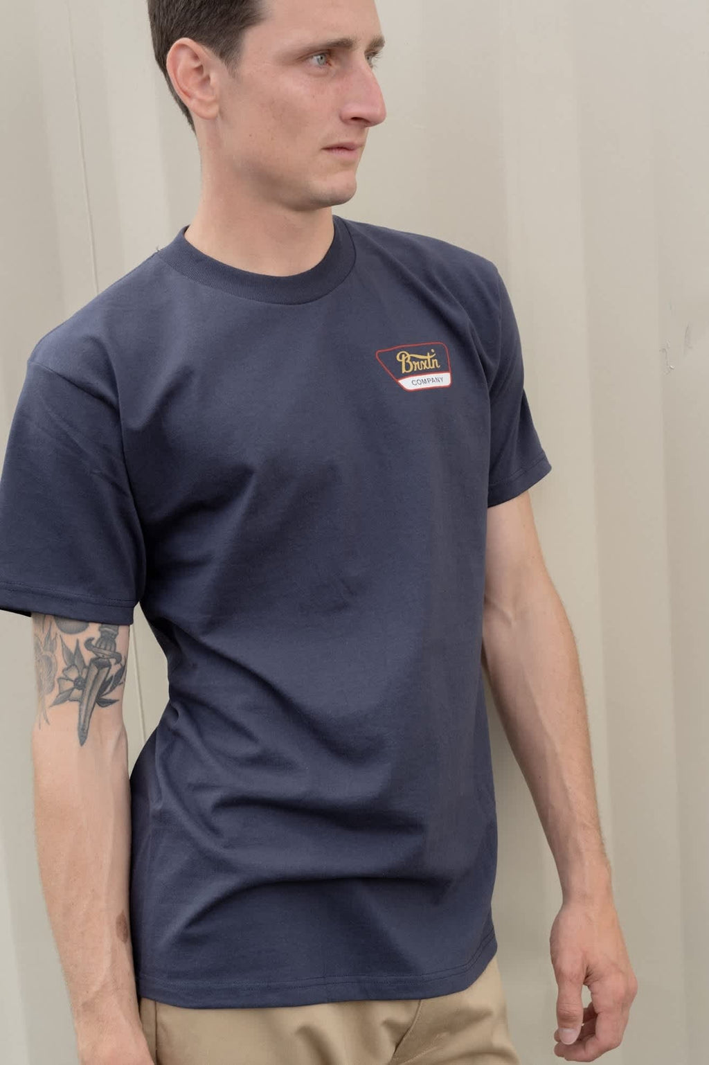 Linwood Short Sleeve Standard T-Shirt - Navy/Red/Copper