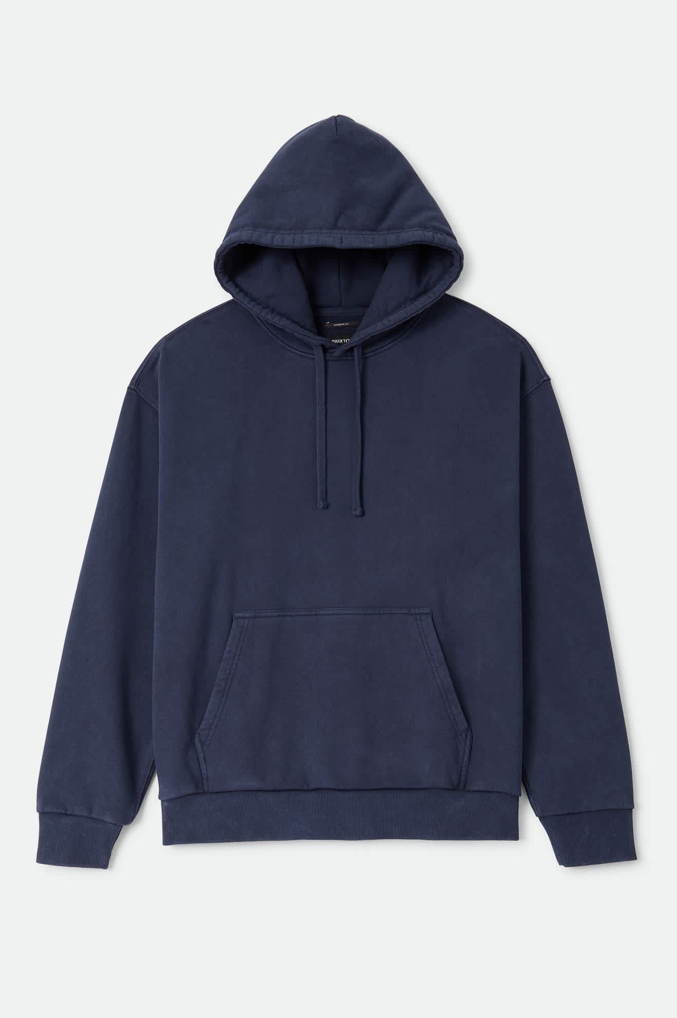 Brixton Baseline Hood Fleece - Washed Navy Vintage Wash