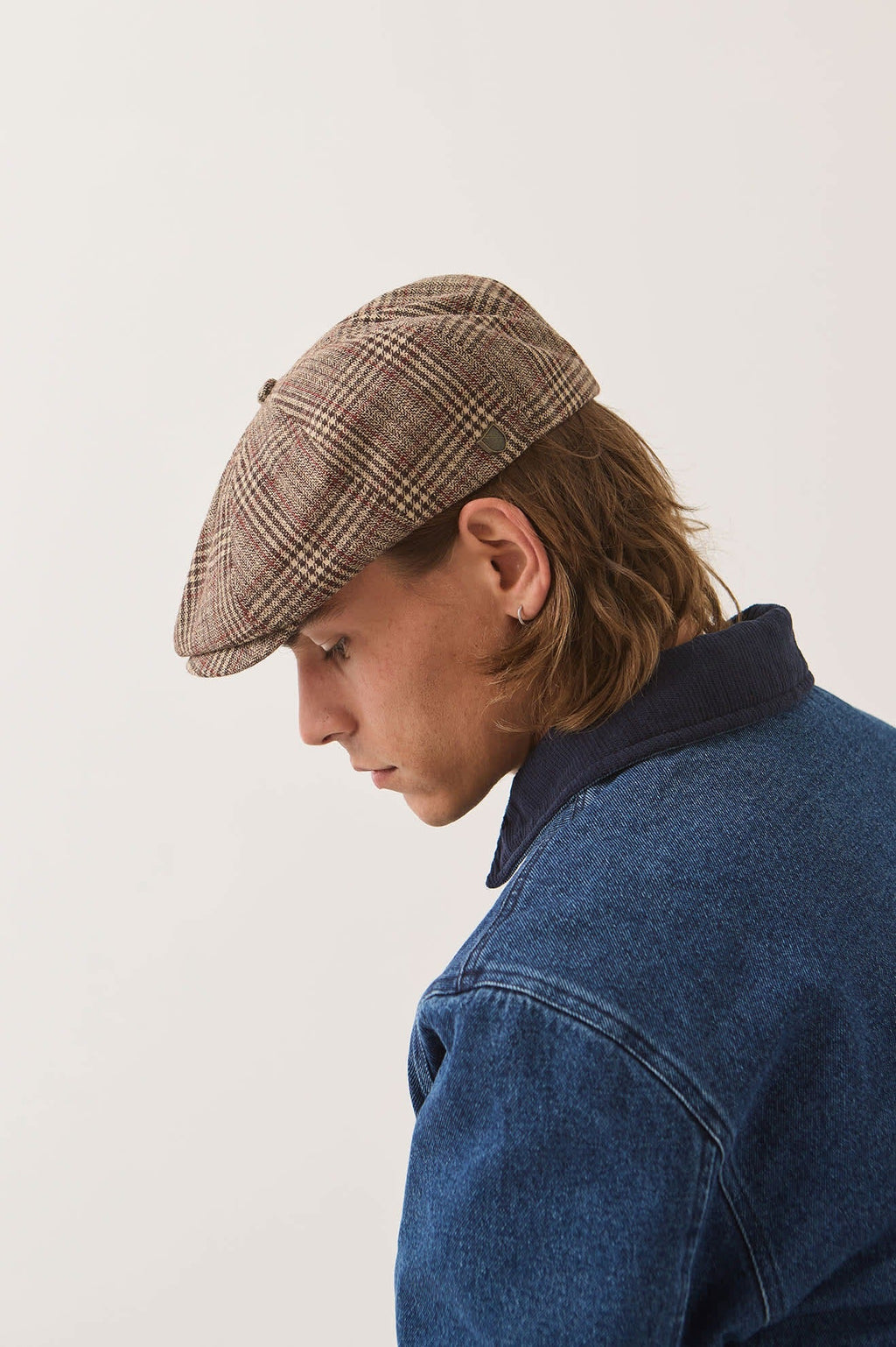 Brood Newsboy Cap - Brown/Tan/Red Plaid