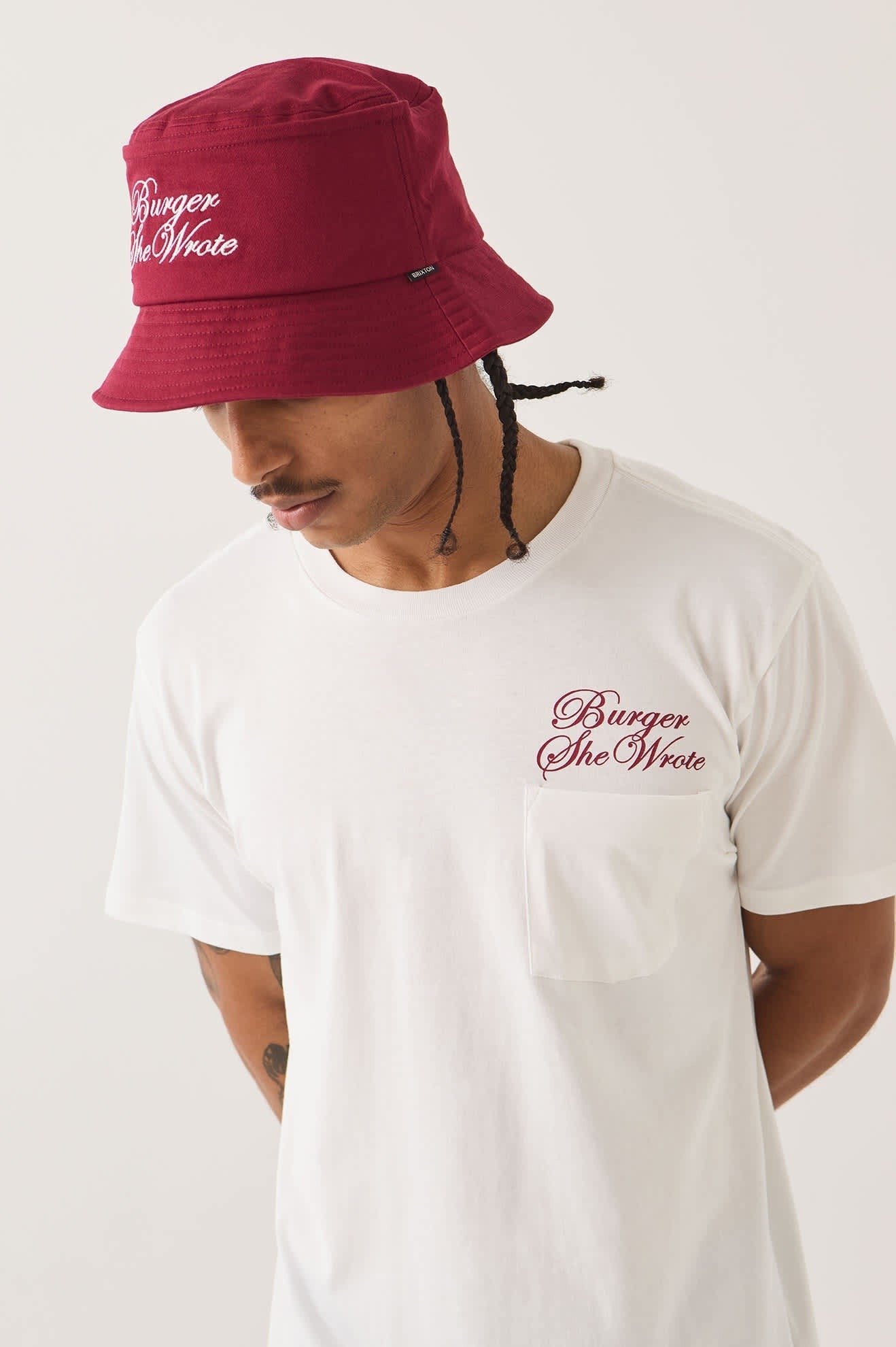 Burger She Wrote Bucket Hat - Burgundy