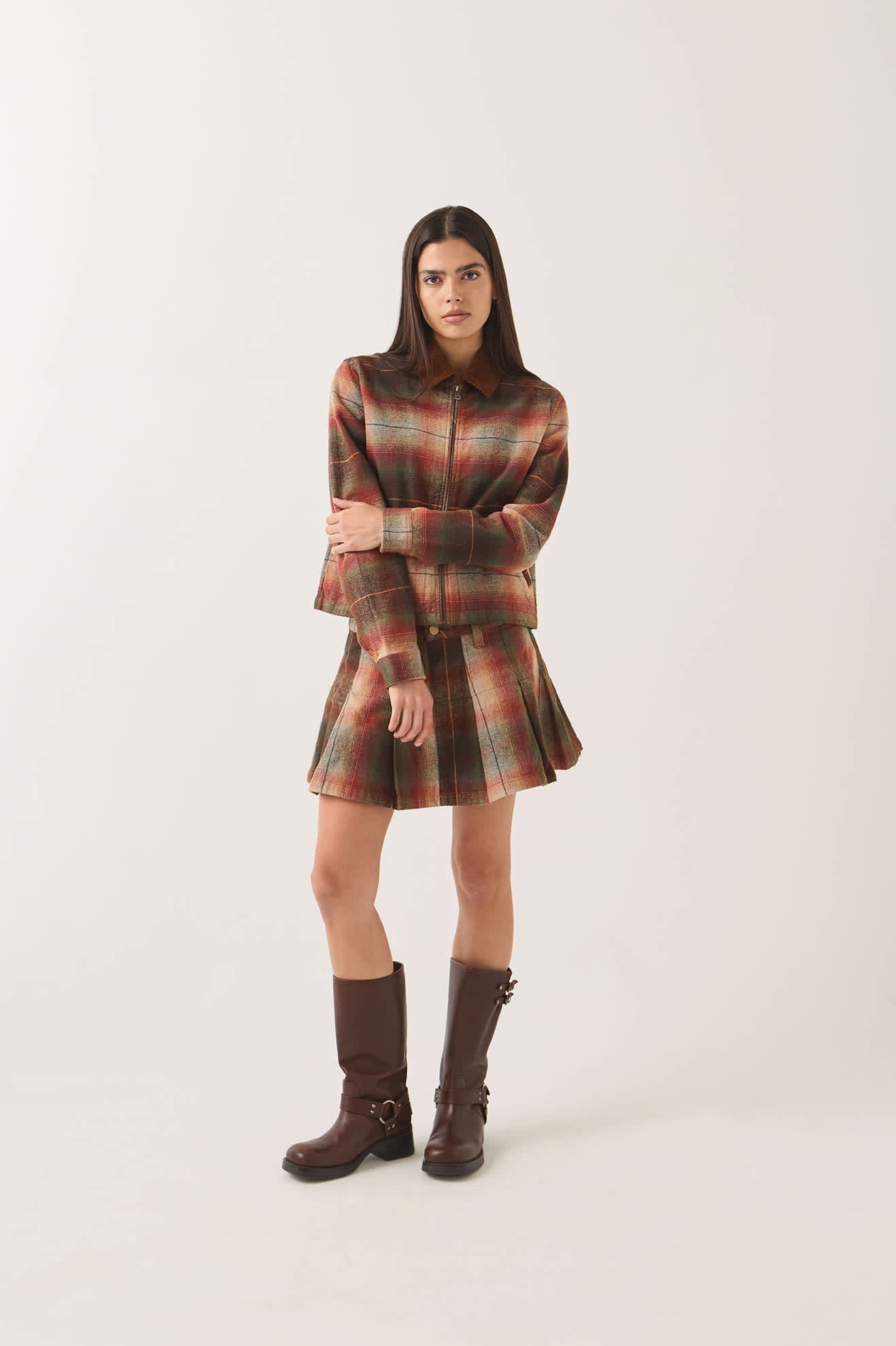 Pleated Mini Skirt - Multi Shadow