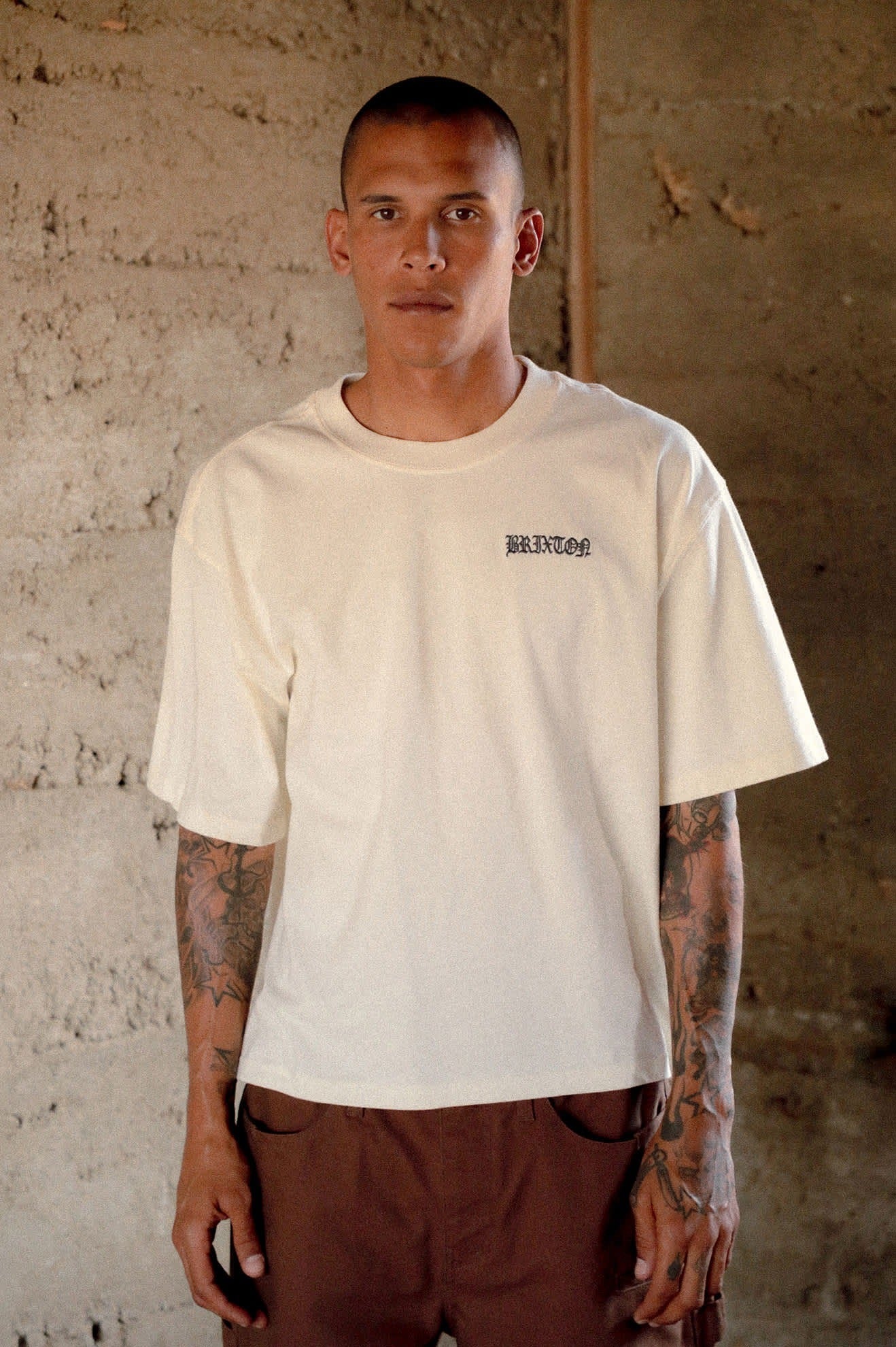 Serrano Short Sleeve Boxed Crop T-Shirt - Cream