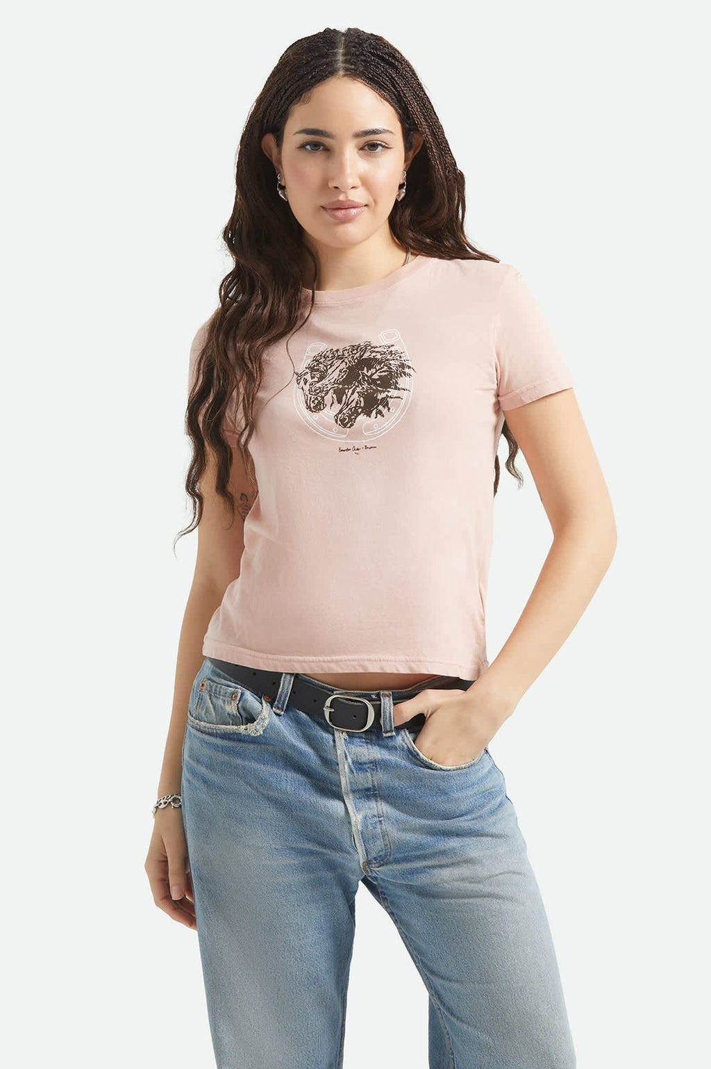 Pony Club Slim Crew T-Shirt - Silver Pink