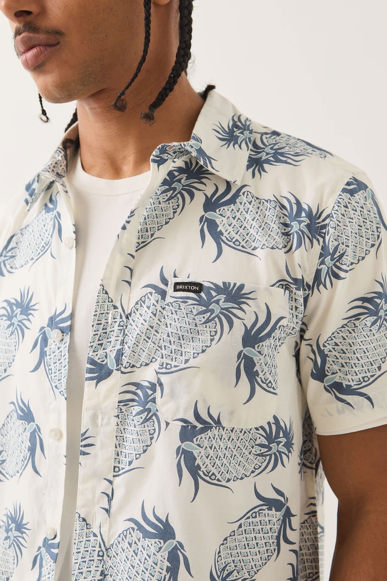 Charter Print Shirt - Off White Pineapple