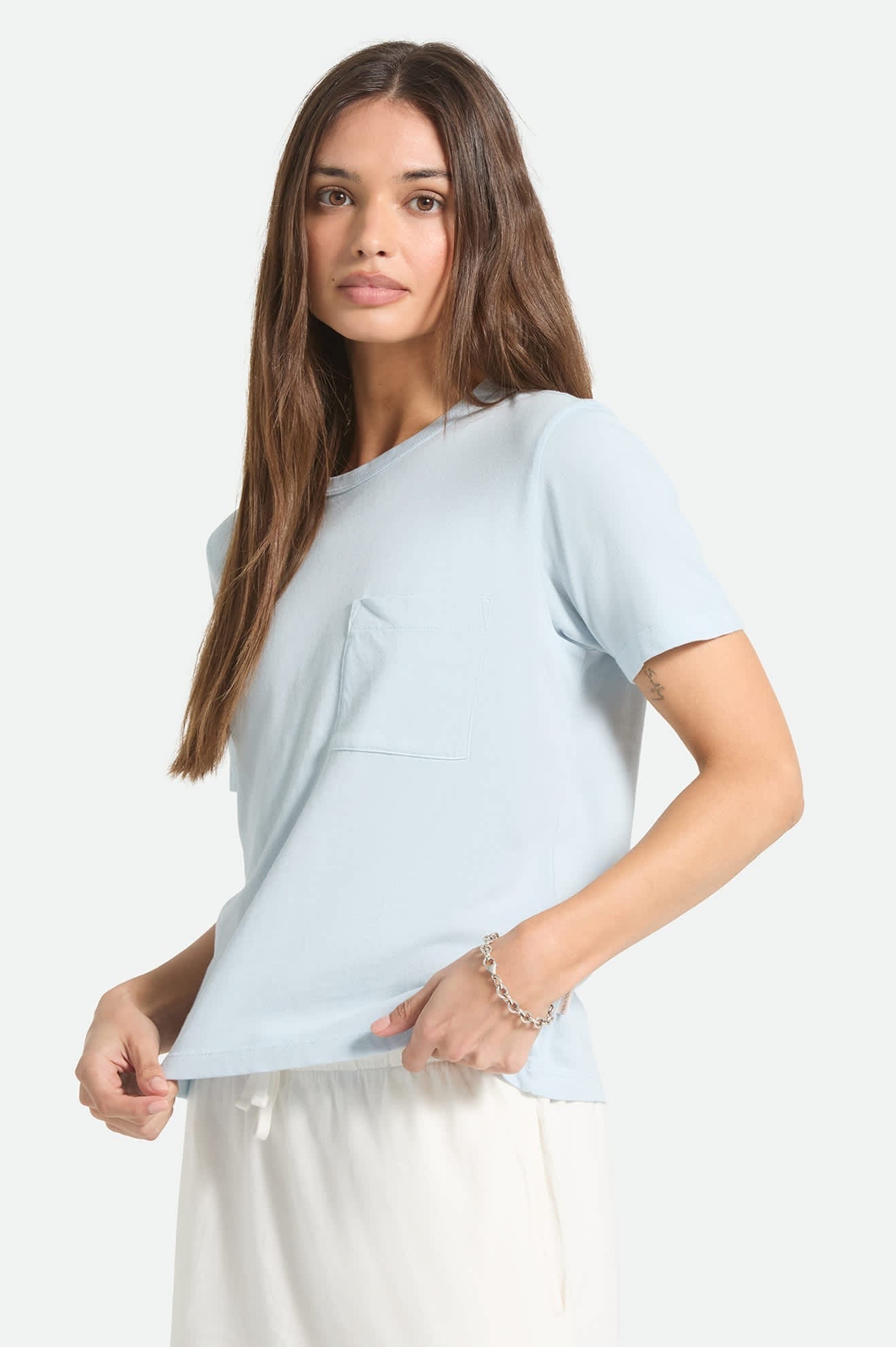 Carefree Organic Garment Dye Perfect T-Shirt - Blue Aura