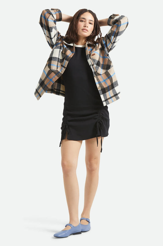 Bowery Women's Soft Brushed Flannel - Washed Black/Sand