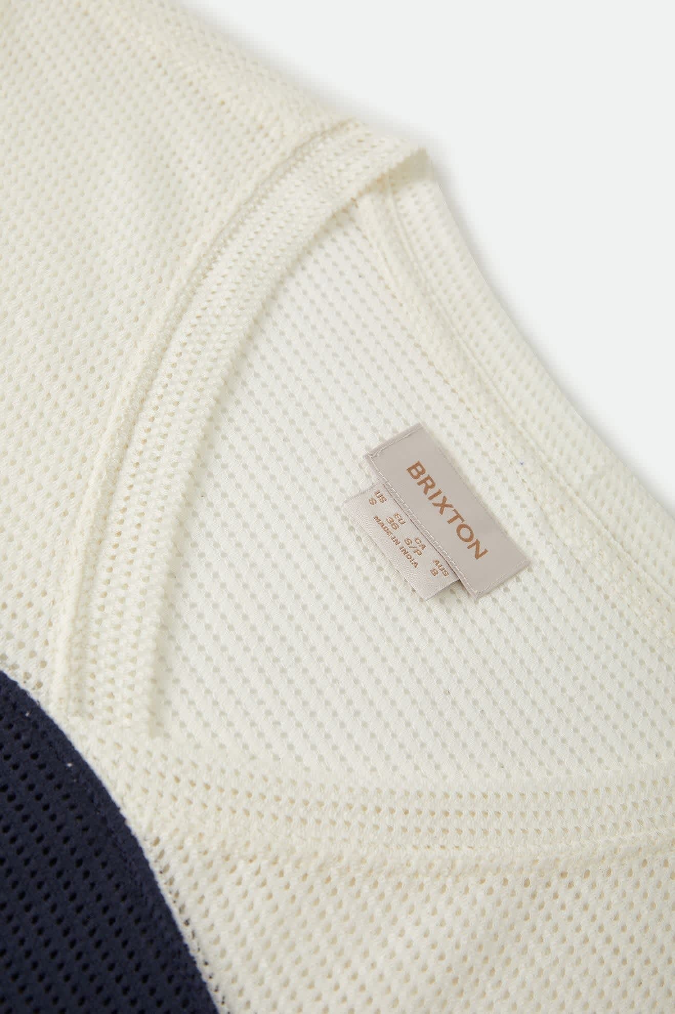 Varsity Mesh T-Shirt - Off White/Washed Navy