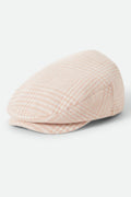 Hooligan Lightweight Flat Cap - Soft Pink Houndstooth