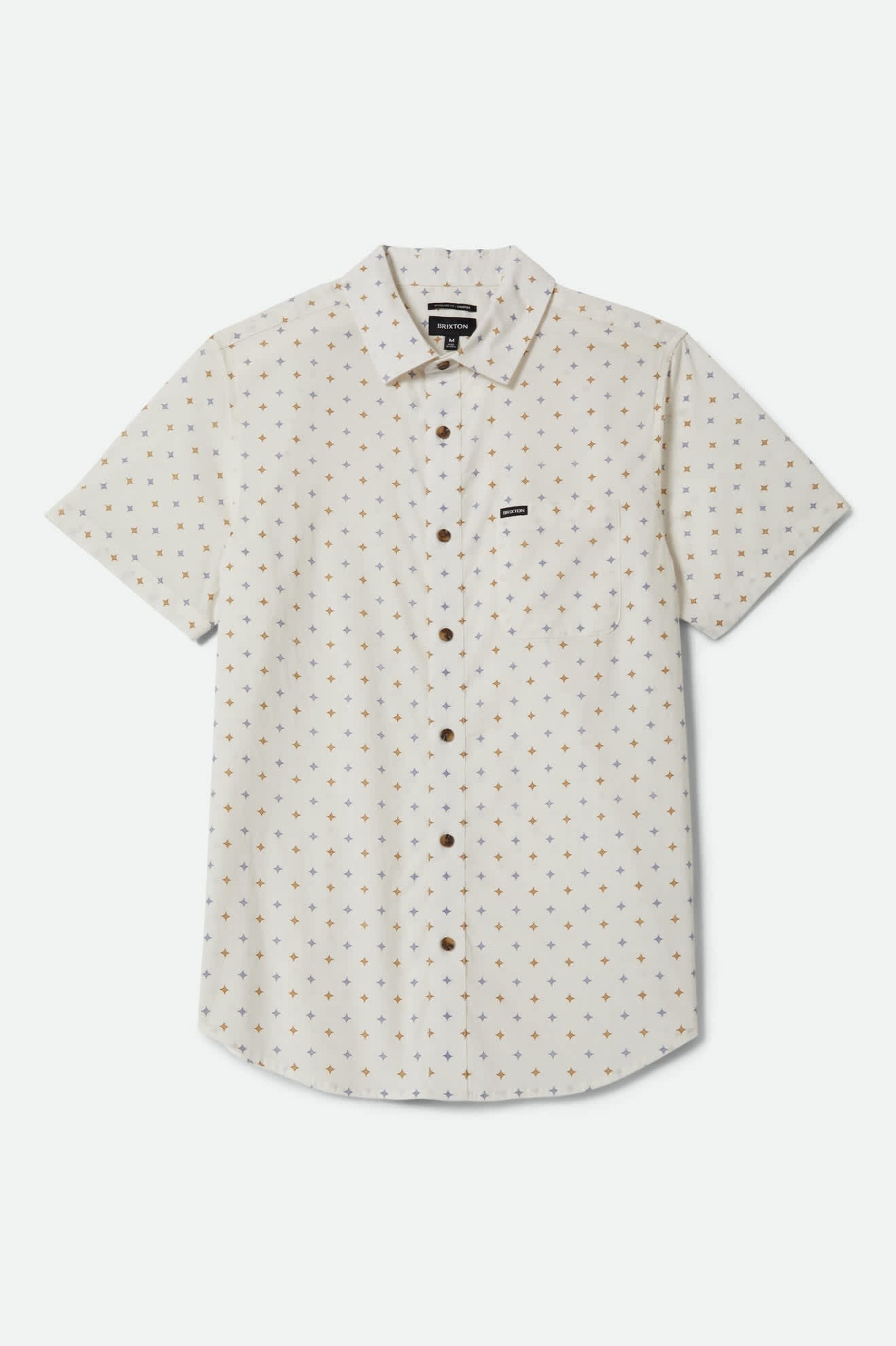 Charter Print Short Sleeve Shirt - Off White/Multi Diamond Tile