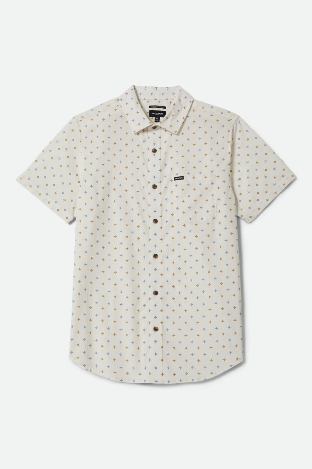 Charter Print Short Sleeve Shirt - Off White/Multi Diamond Tile