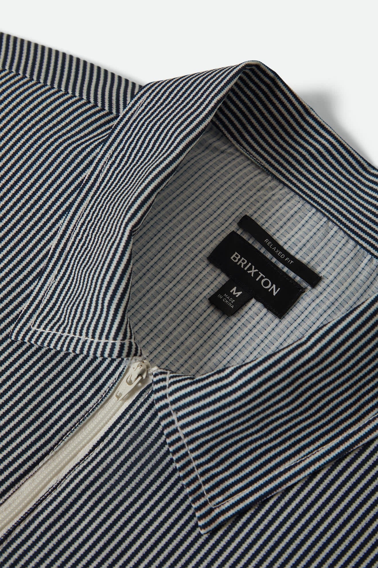 Journey Lightweight 1/2 Zip Cropped Short Sleeve Shirt - Navy/White Stripe
