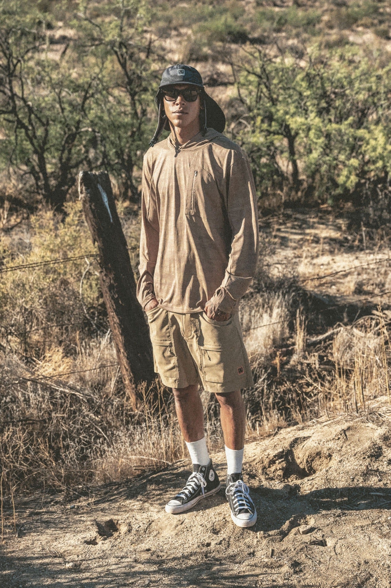 Journey Long Sleeve Sun Hoodie - Desert Tiger Camo