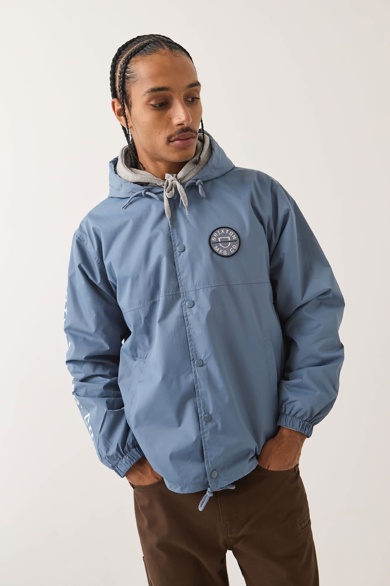 Hooded Claxton Lightweight Jacket - Slate Blue