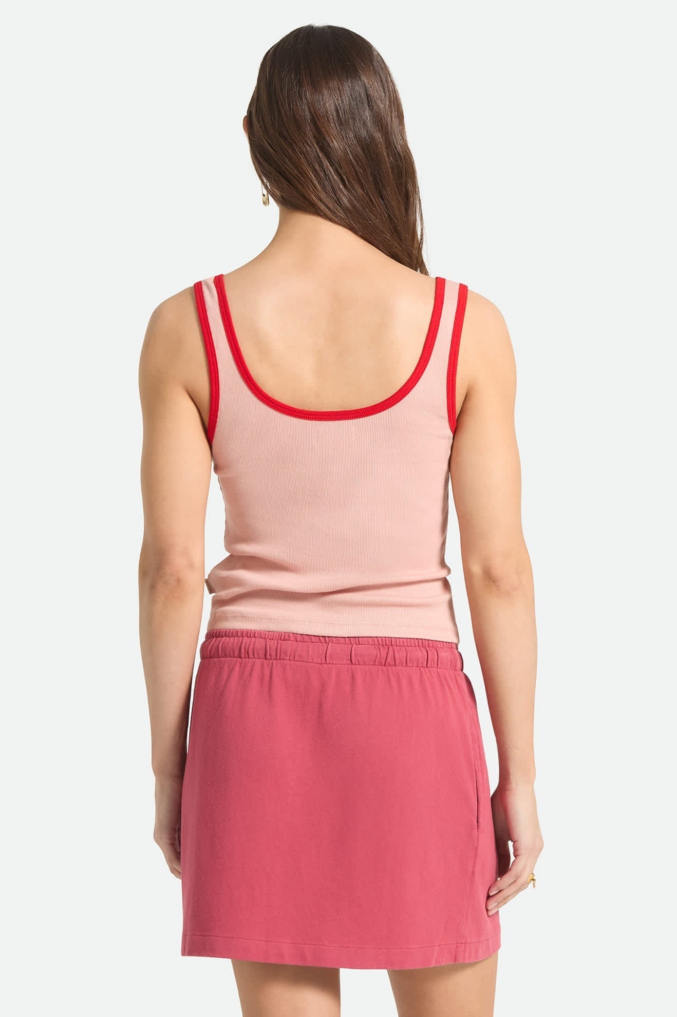Take It Easy Ringer A-Tank - Silver Pink