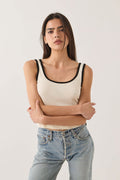 Ringer Organic A-Tank - Off White/Black