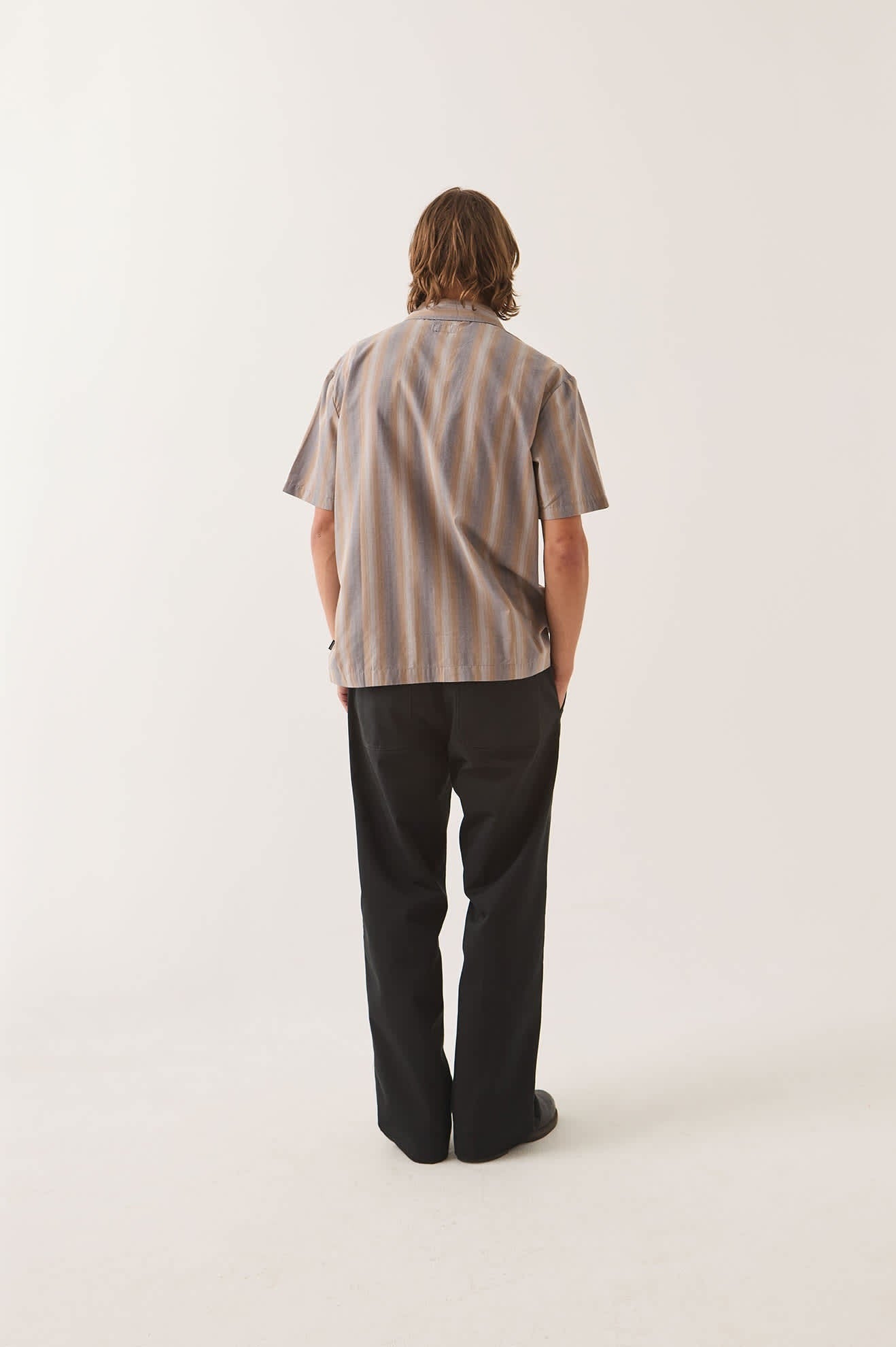 Cru Shirt - Charcoal Shadow Stripe