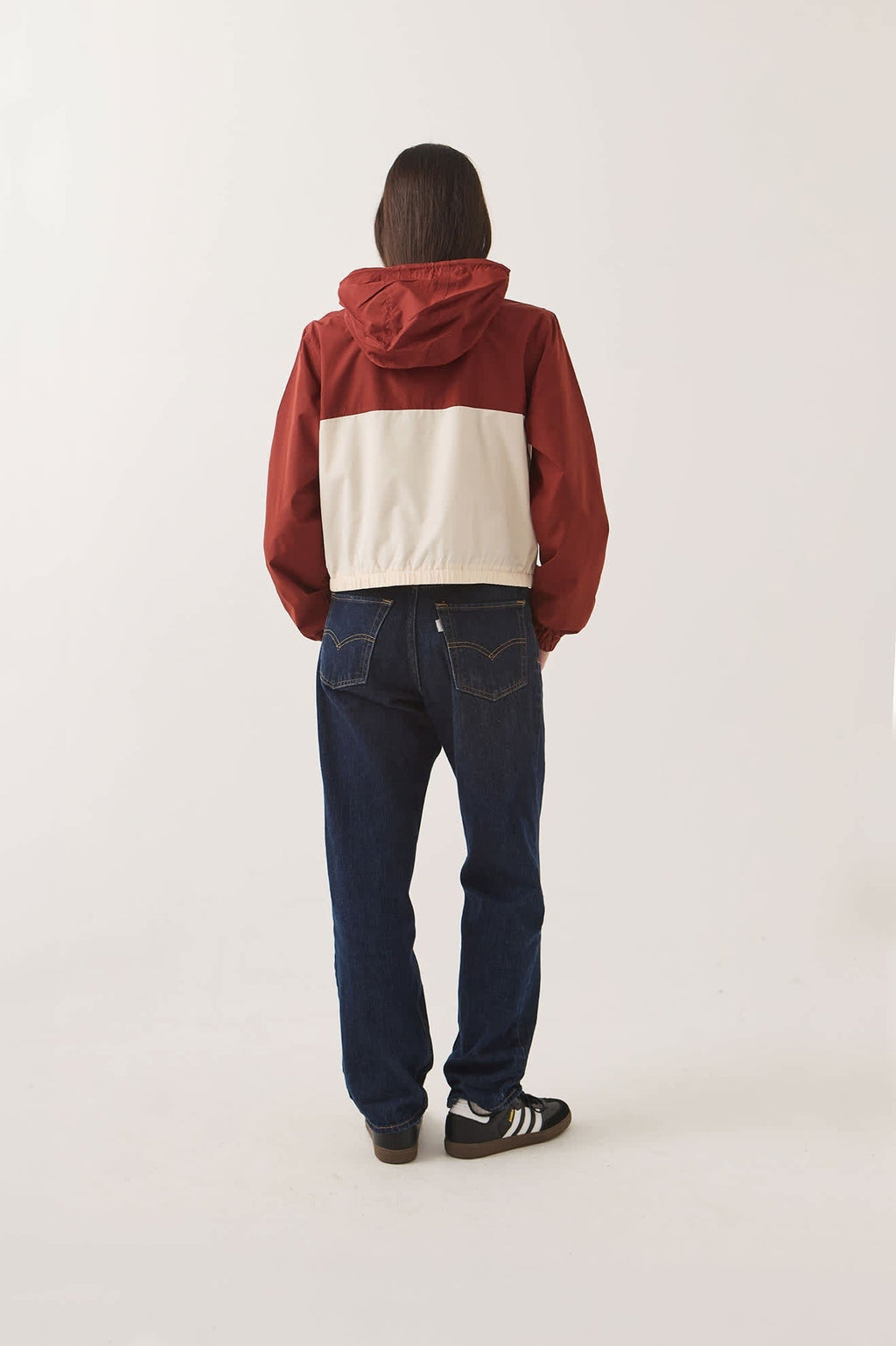 Parsons Lightweight Hooded Windbreaker - Dark Brick/Whitecap