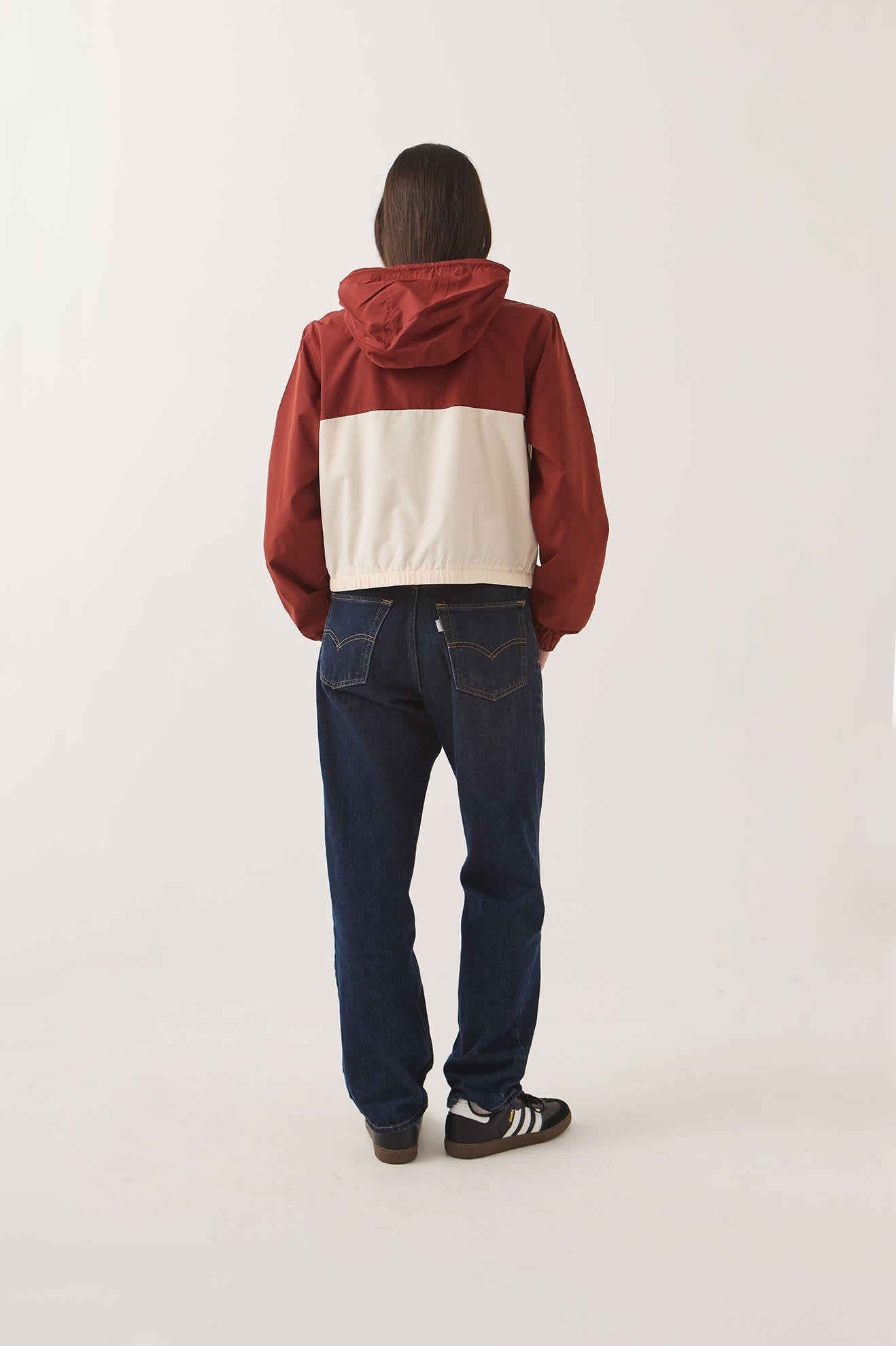 Parsons Lightweight Hooded Windbreaker - Dark Brick/Whitecap