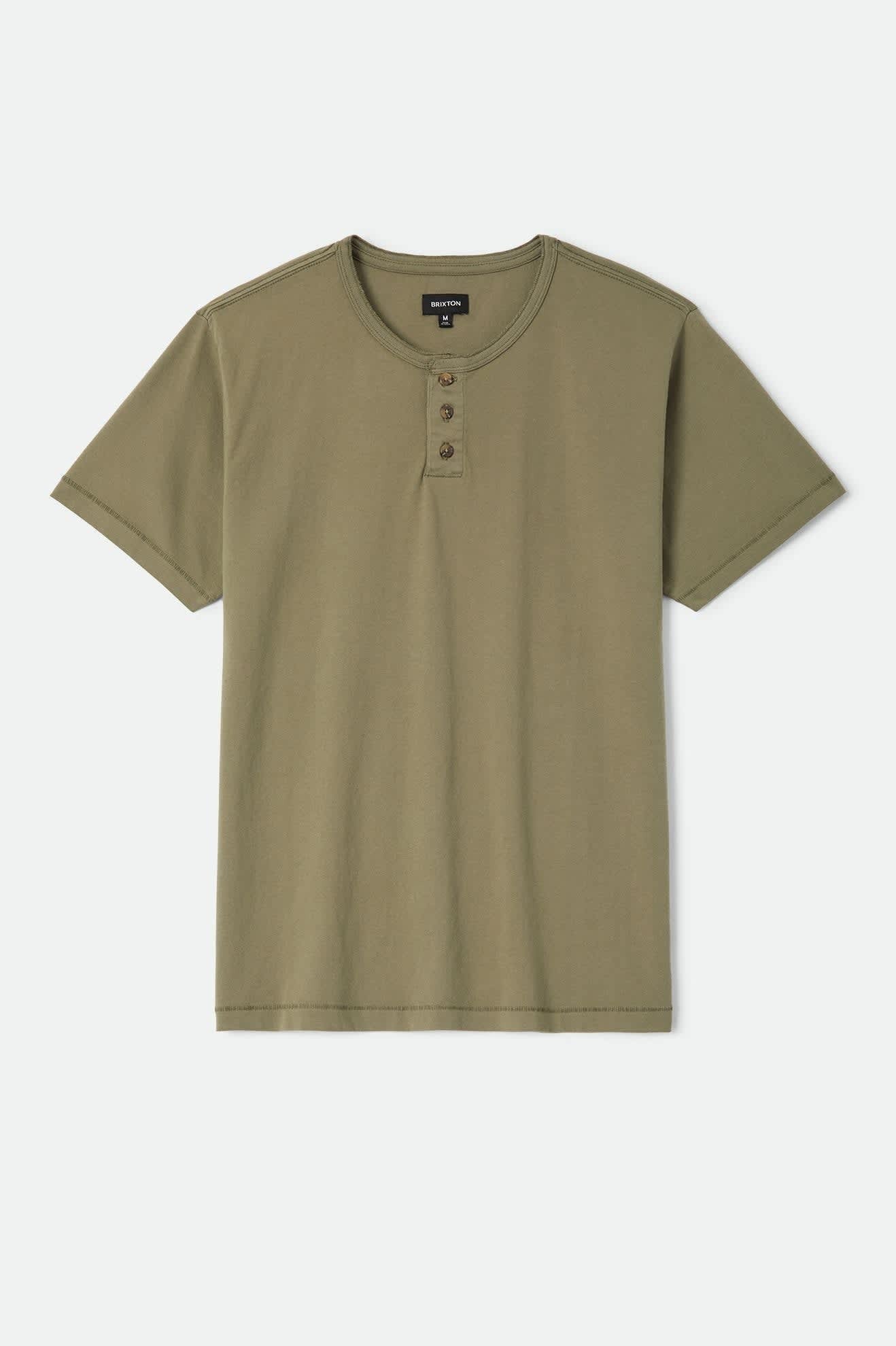 Brixton Baseline Henley T-Shirt - Olive Surplus Vintage Wash