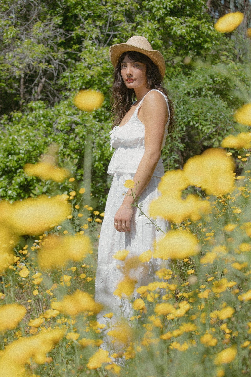 The Abigail Skirt - Off White Floral