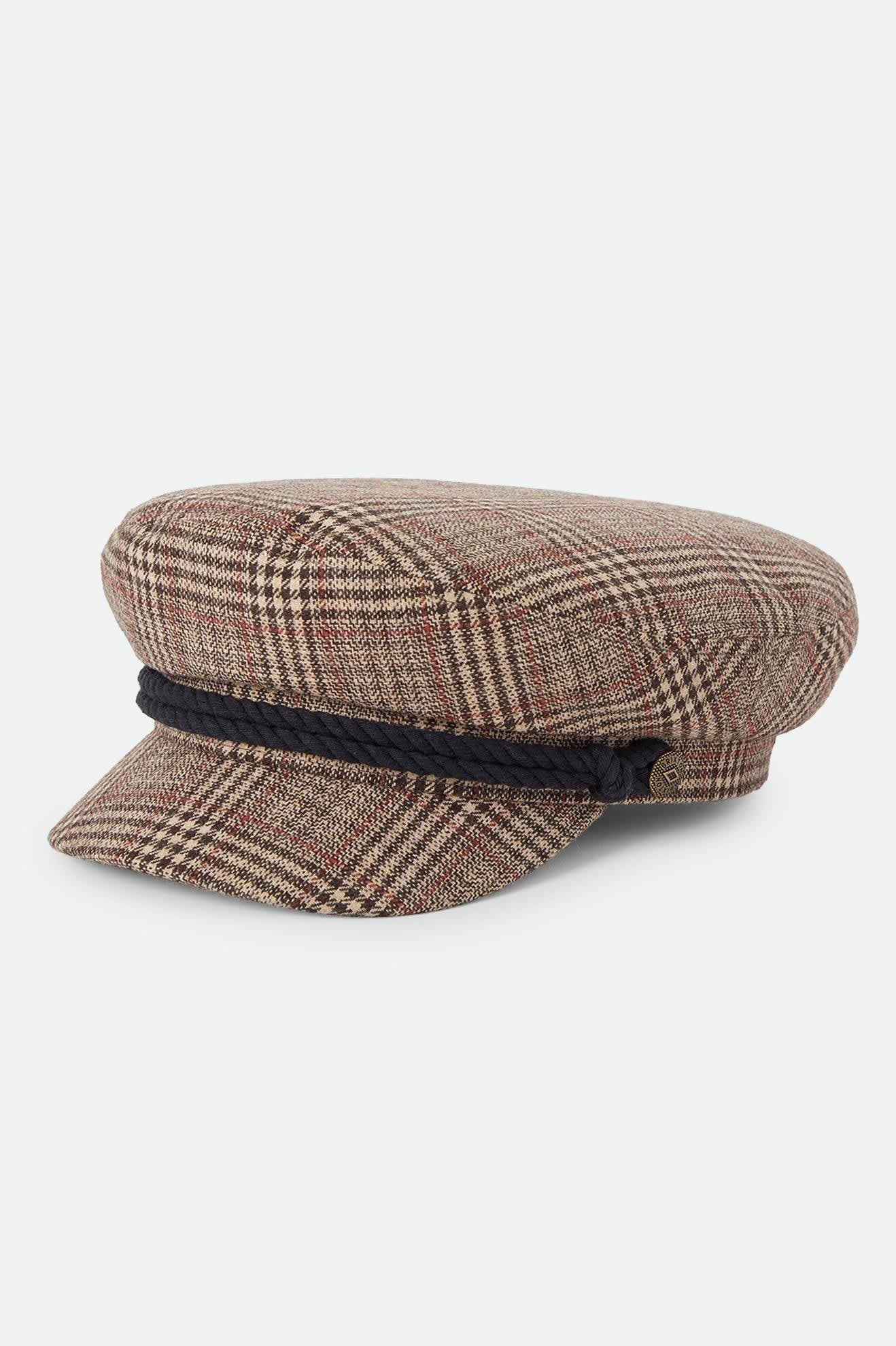 Fiddler Fisherman Cap - Brown/Tan/Red Plaid