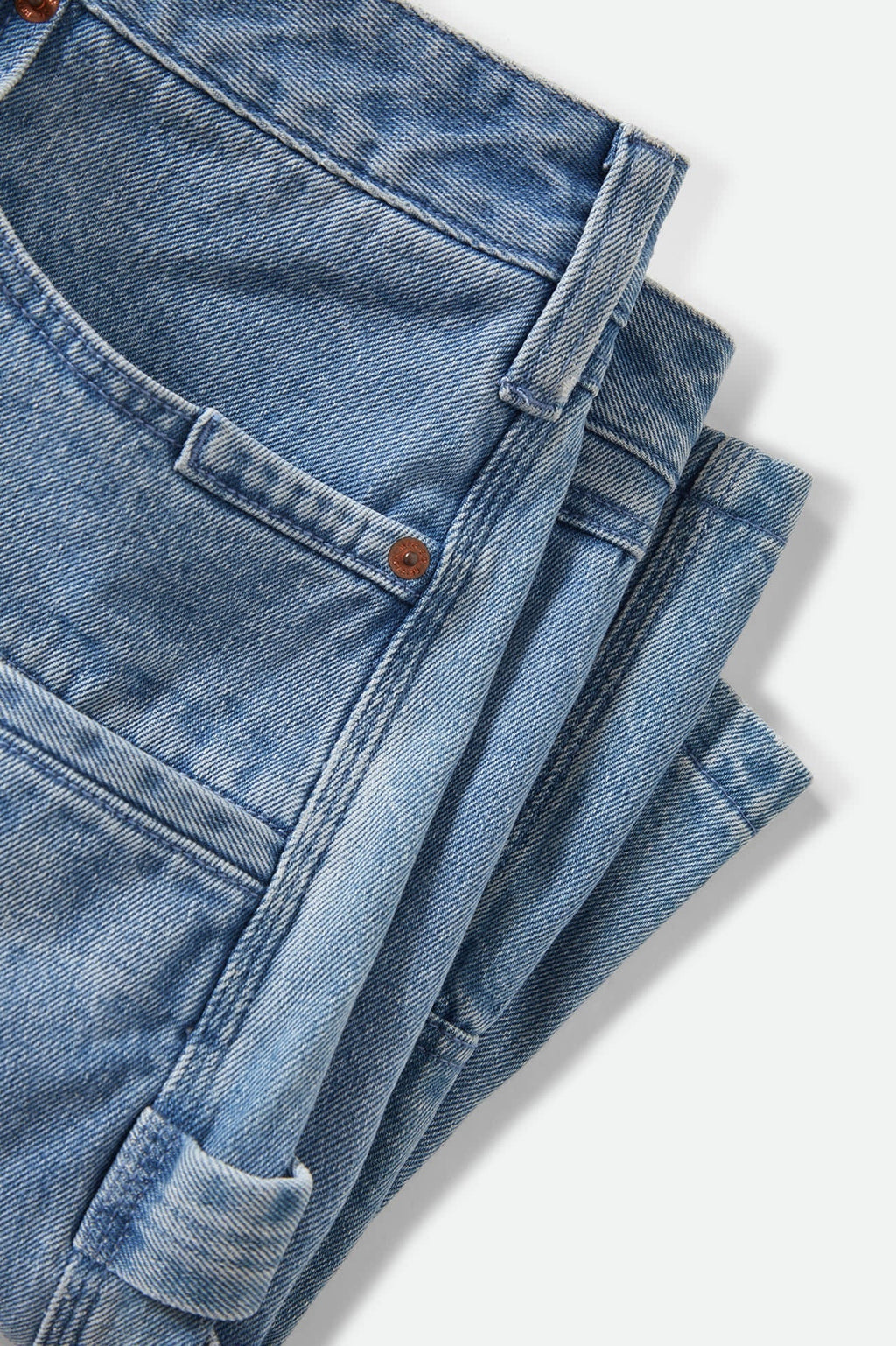 Builders Carpenter Baggy Short - Washed Blue Denim