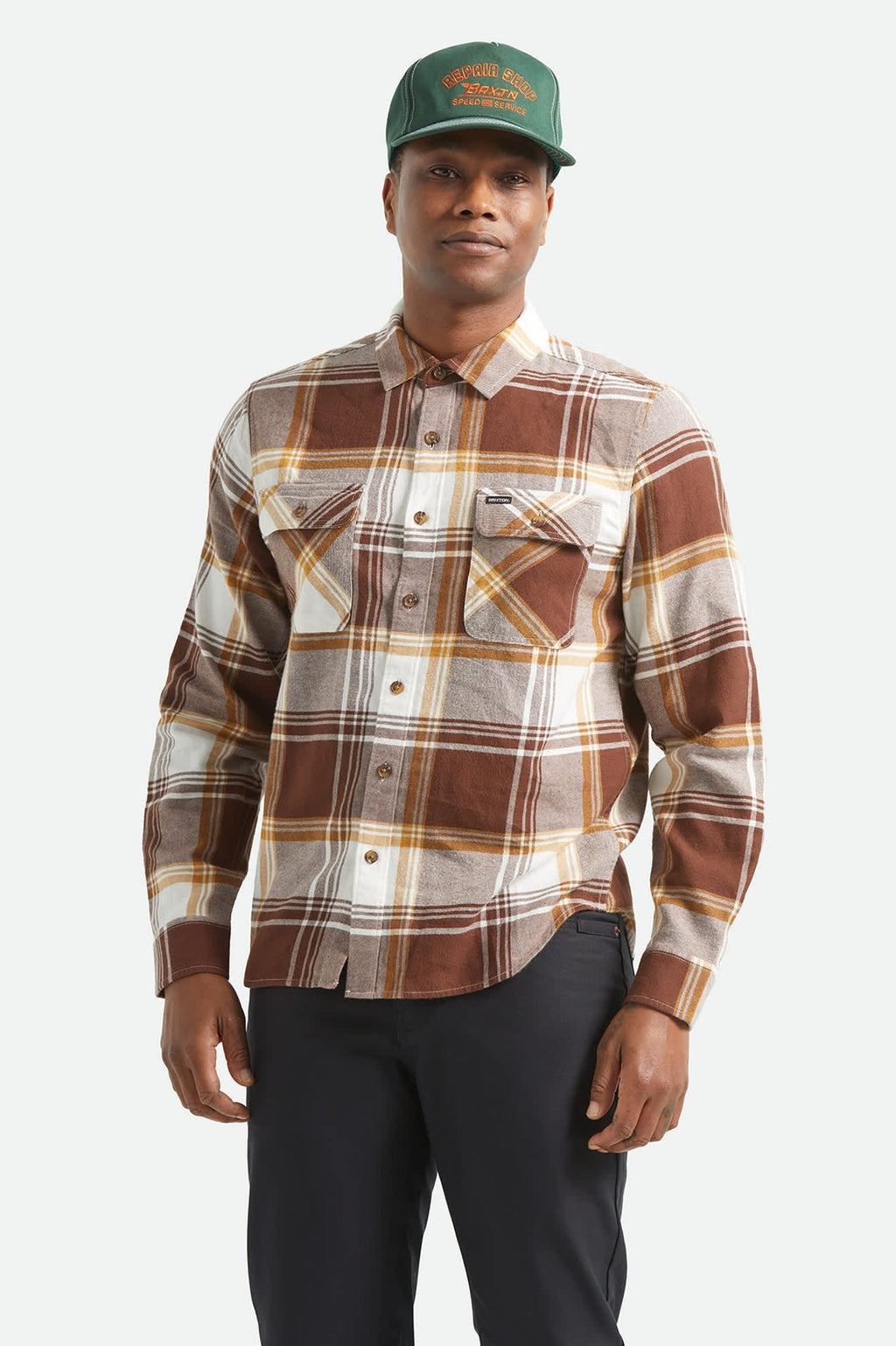 Bowery Lightweight Ultra Soft Flannel - Chocolate/Off White