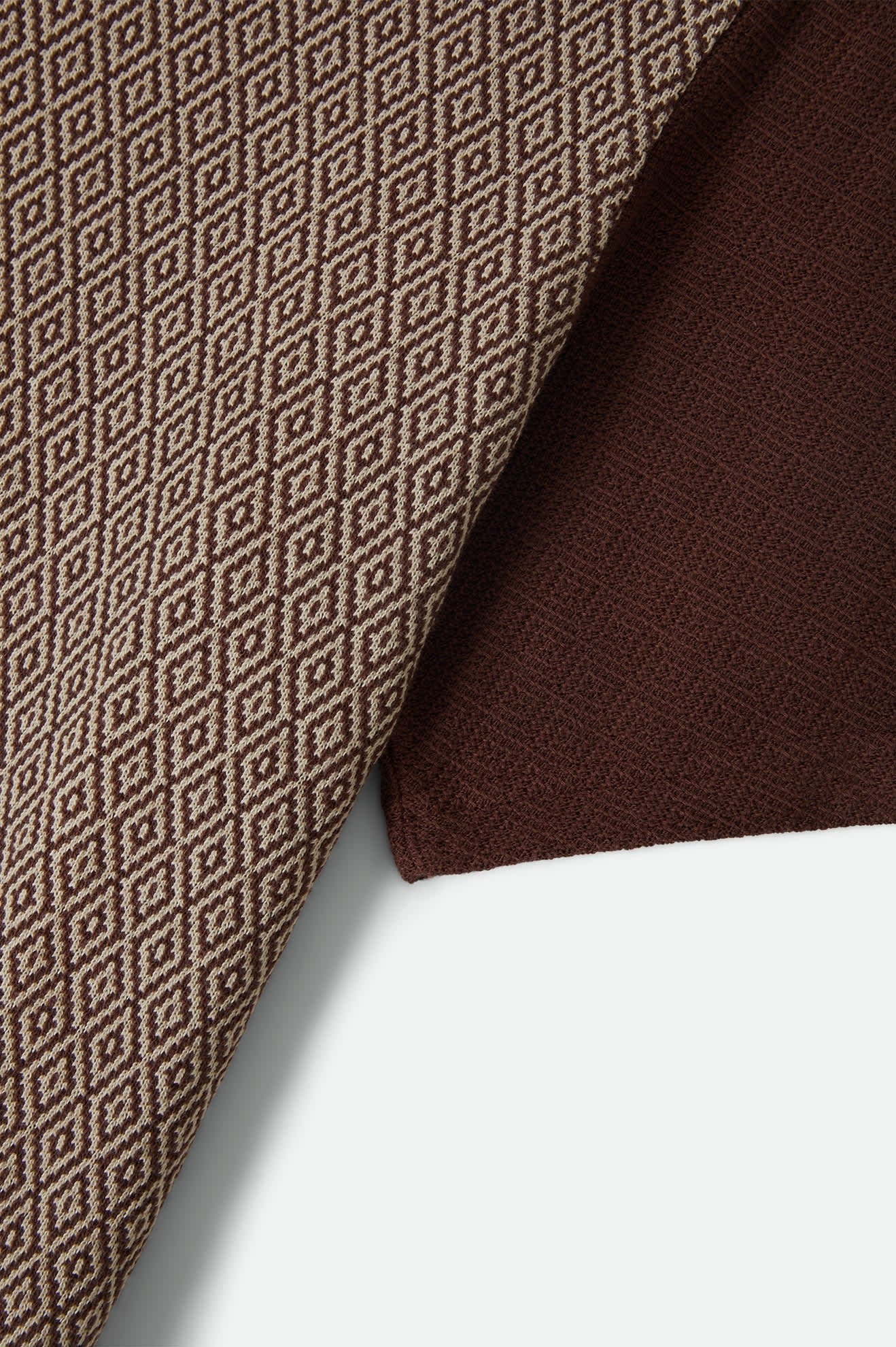 Theo Jacquard Short Sleeve Polo - Chocolate/Off White