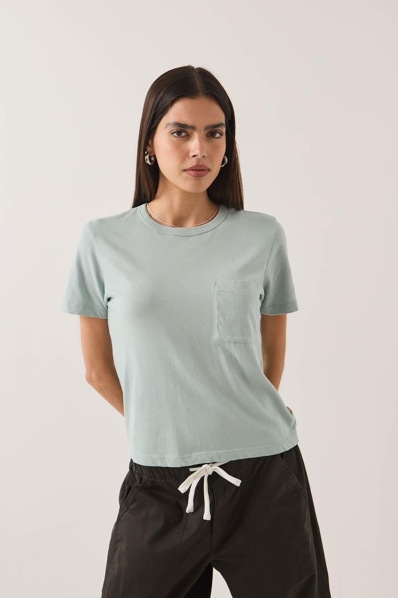 Carefree Organic Garment Dye Perfect T-Shirt - Sea Grass