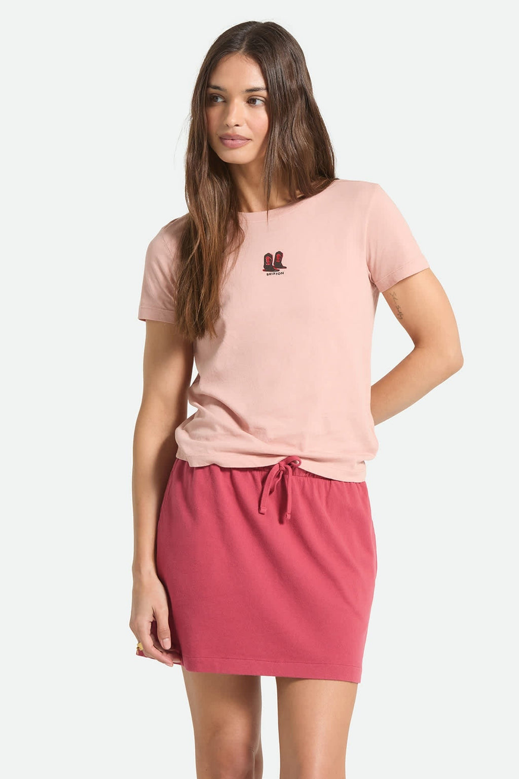 Two Boots Slim Crew T-Shirt - Silver Pink