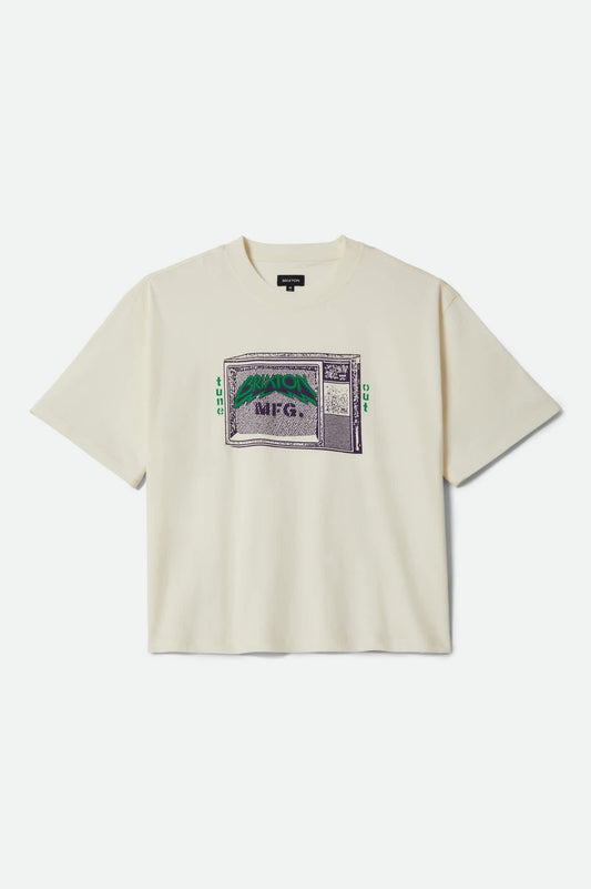 Tune Out Short Sleeve Cropped T-Shirt - Cream