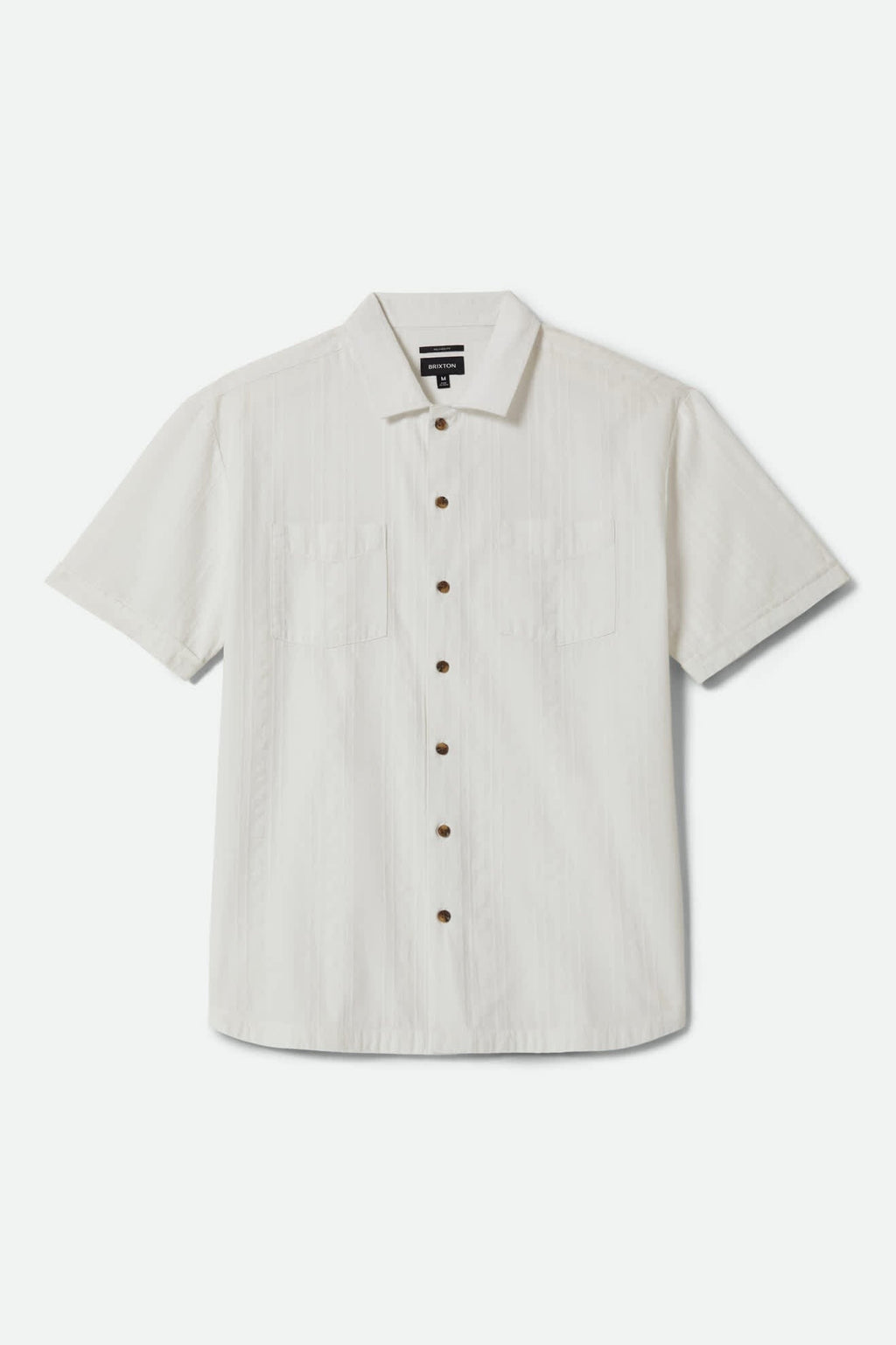 Vintage Short Sleeve Shirt - Off White Jacquard Stripe