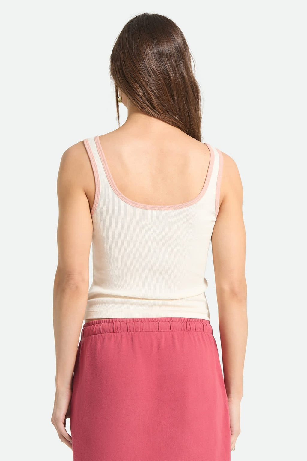 Ringer Organic A-Tank - Off White/Silver Pink