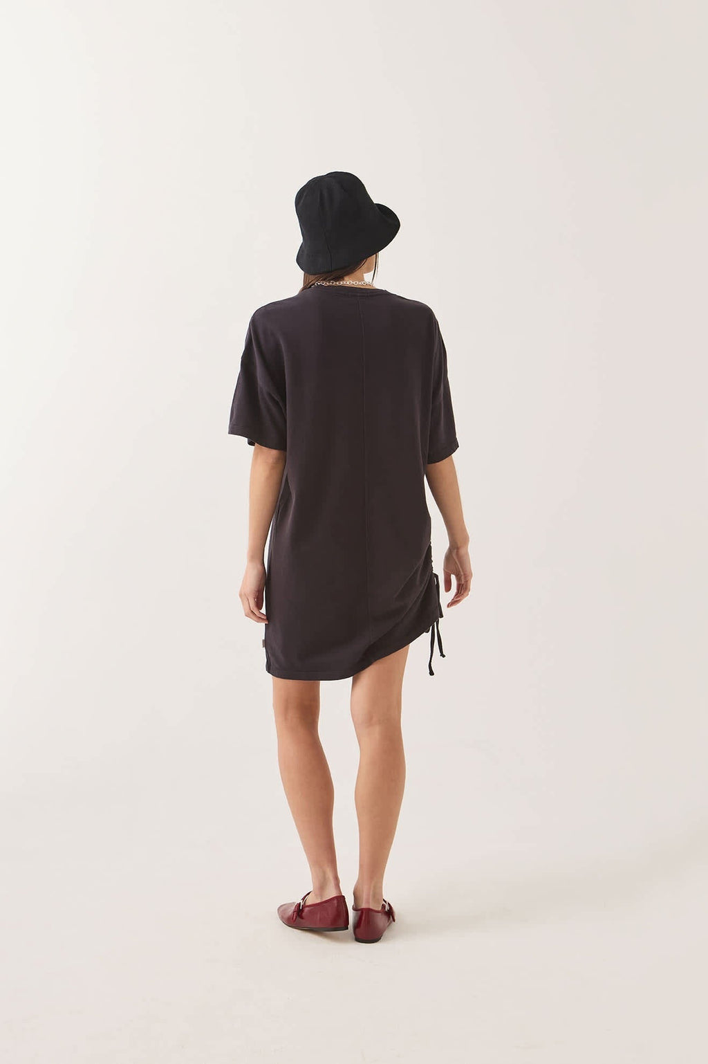 Carefree Organic Garment Dye T-Shirt Dress - Black