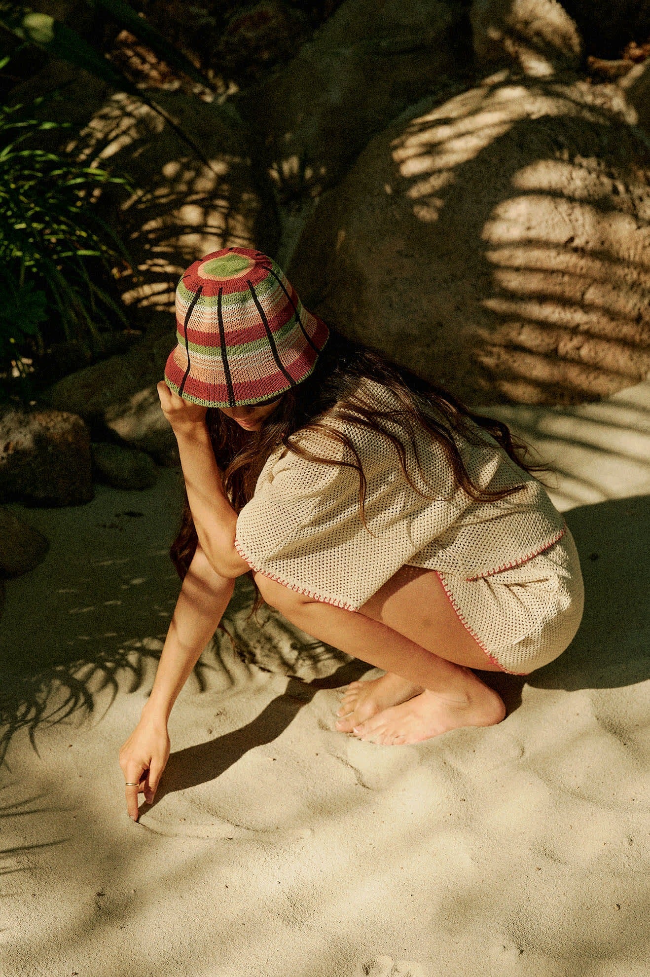 Redding Knit Packable Hat - Peach Cobbler Multi Stripe