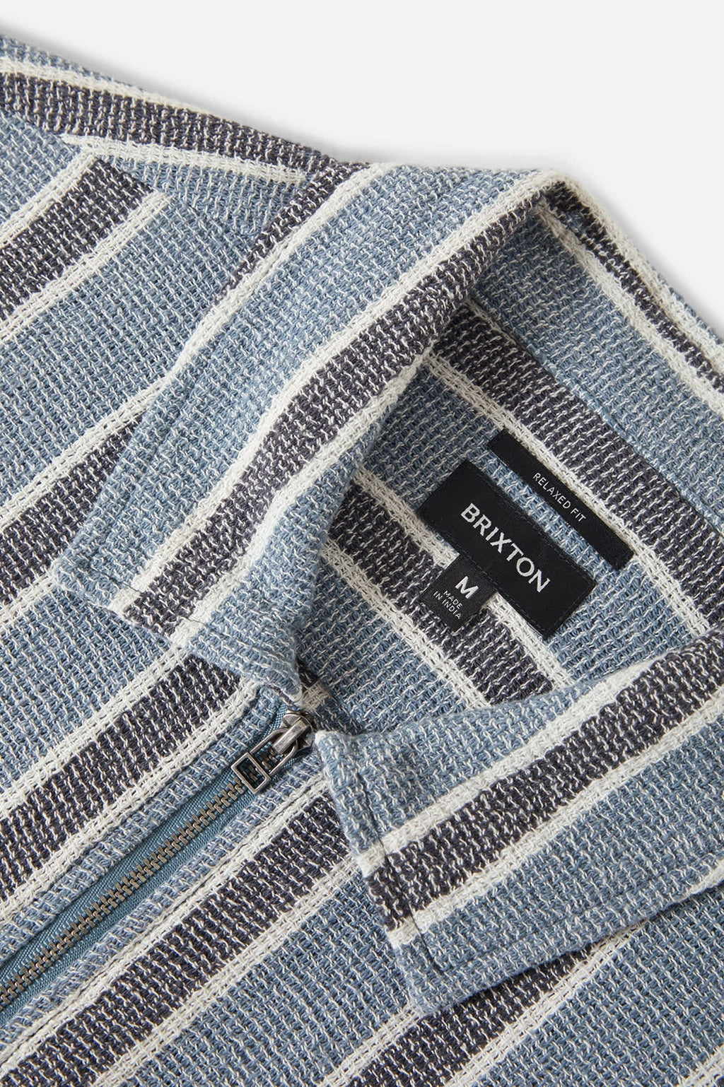The Dexter Textured Stripe Short Sleeve Shirt - Black/Dusty Blue